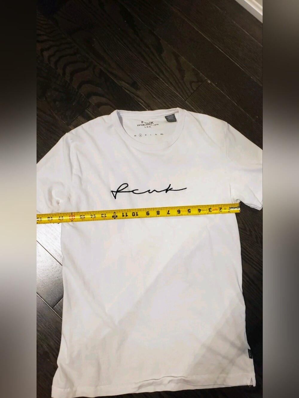 French Connection White Script-Logo Crewneck T-Shirt - Men FCUK T- SHIRT - Picture 5 of 7